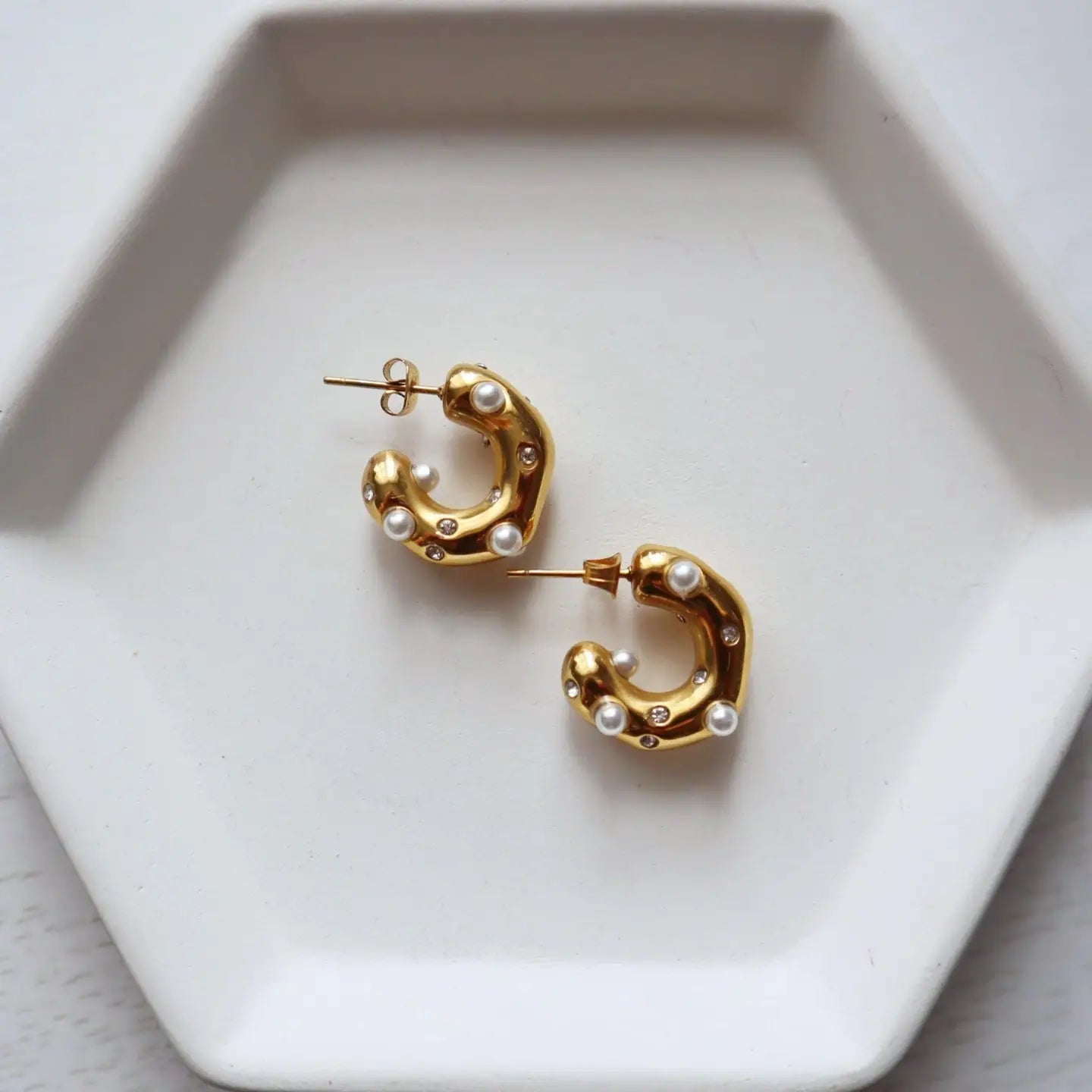 Solstice Pearl Hoops