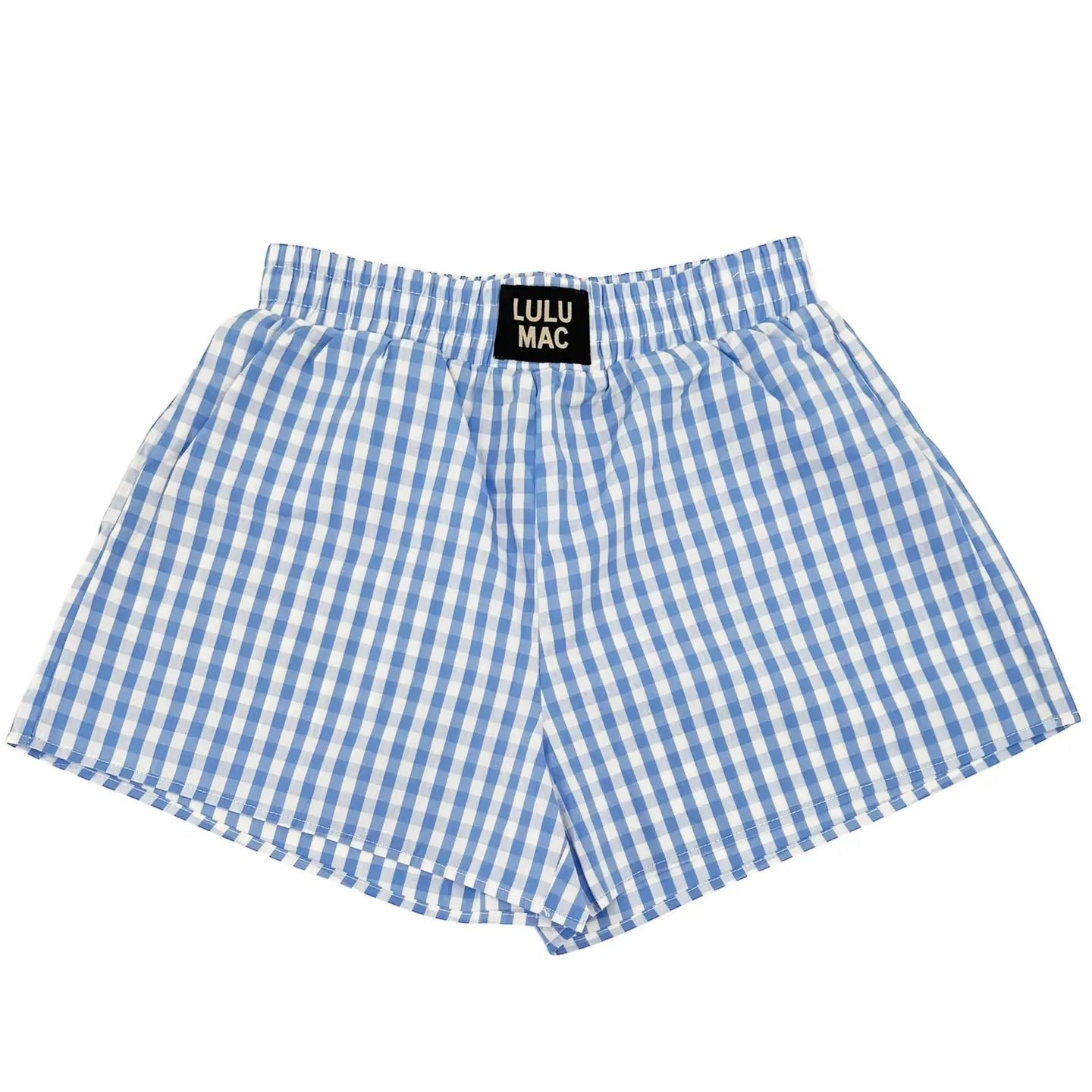 Comfort Club Boxer Style Shorts | Blue Gingham