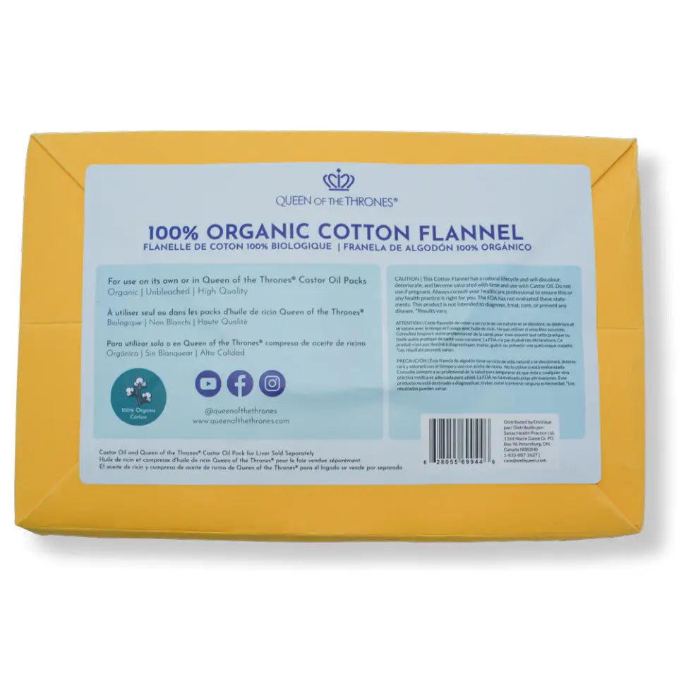 Organic Cotton Flannel Insert for Original Castor Oil Pack