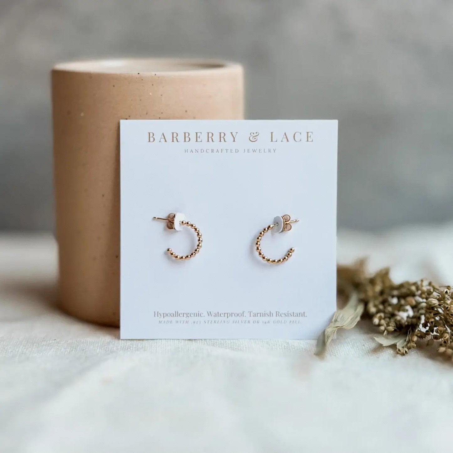 Beaded Huggie Hoop Earrings