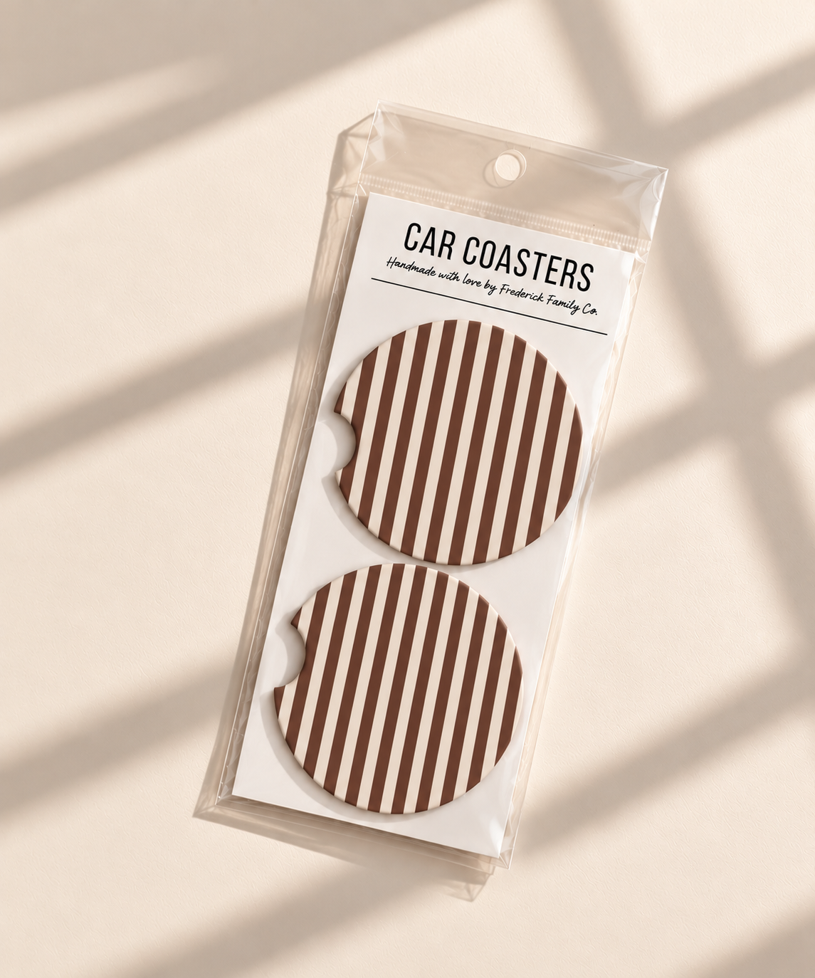 Car Coaster | Brown Stripe