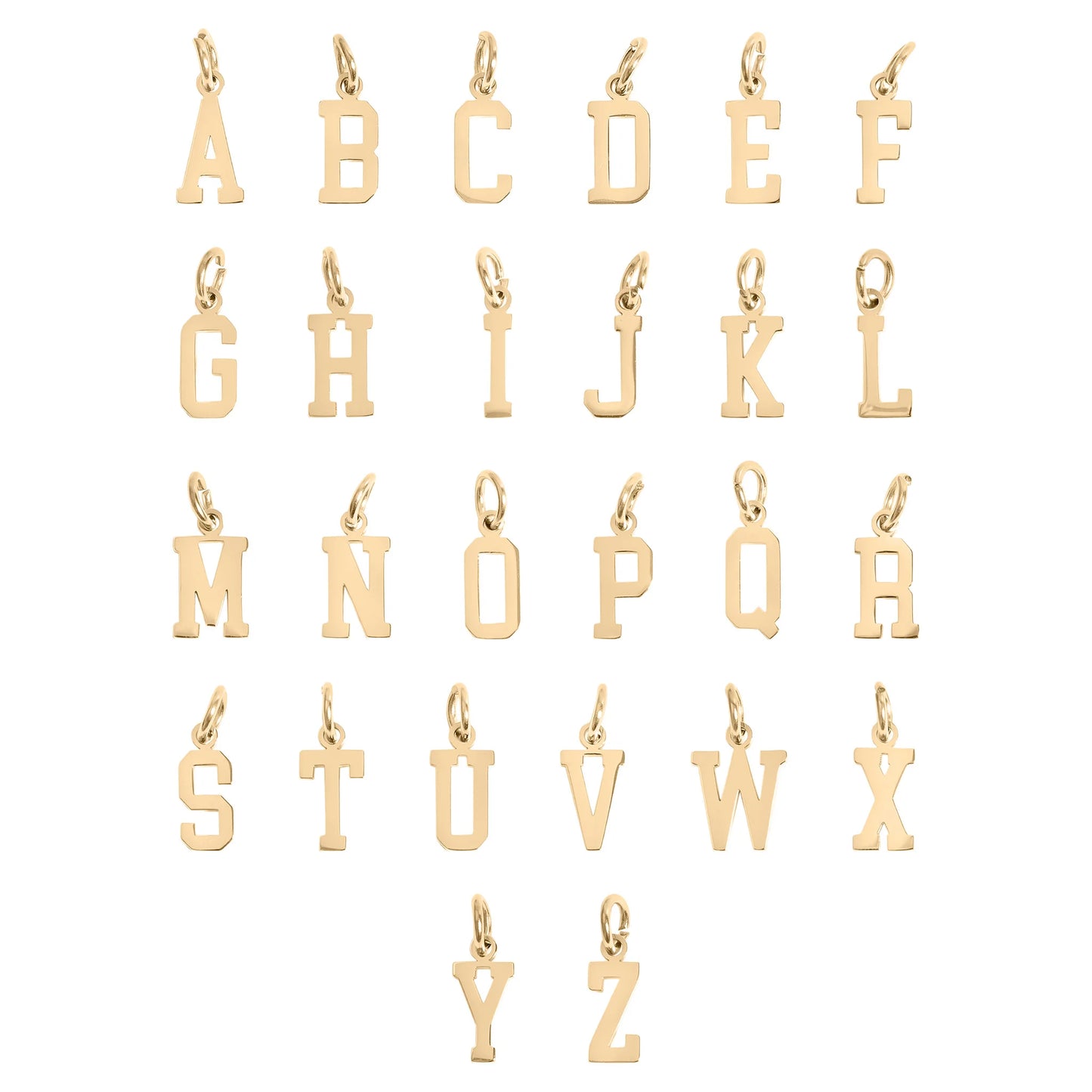Varsity Letter Gold Charm