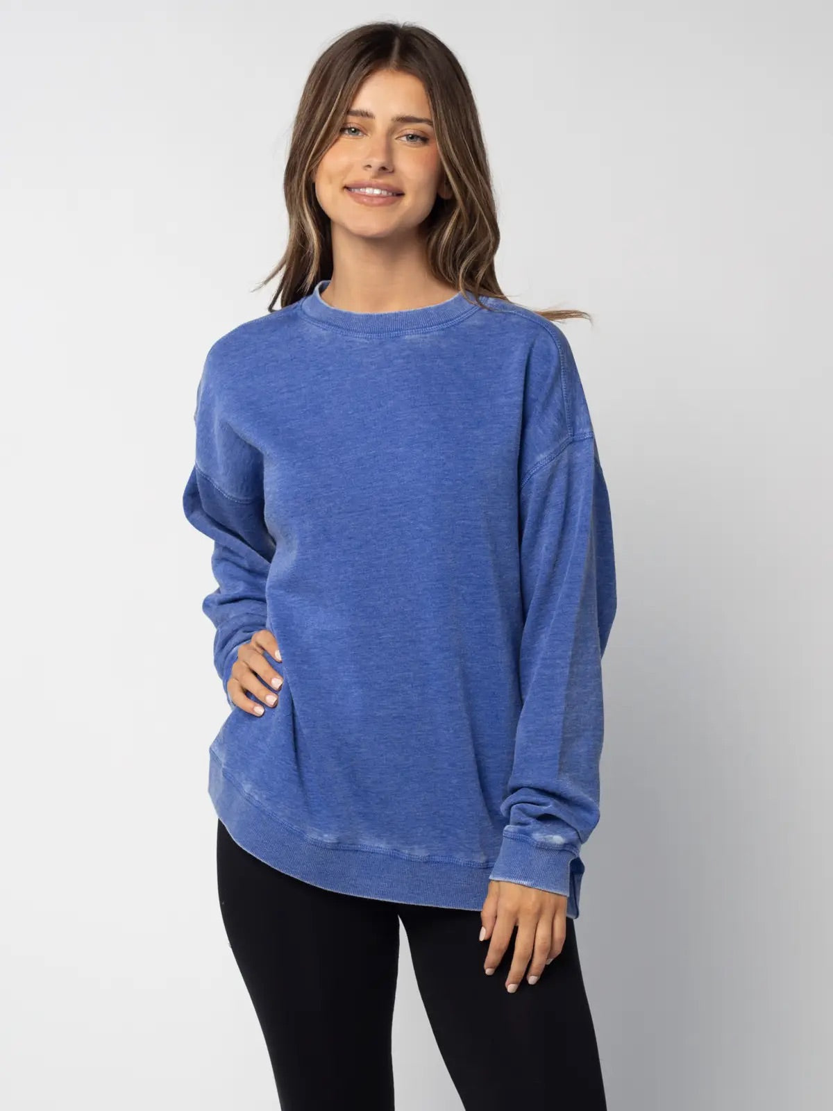 Burnout Crewneck Pullover - Cobalt