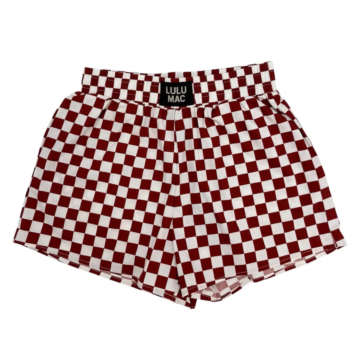 Comfort Club Boxer Style Shorts | Maroon Checkered