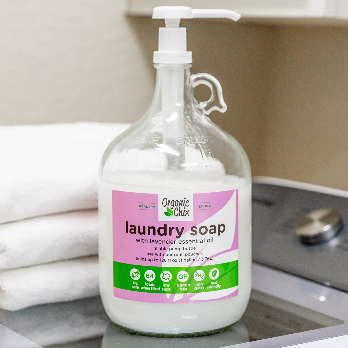 Laundry Soap, Empty 1 Gallon Glass Jug