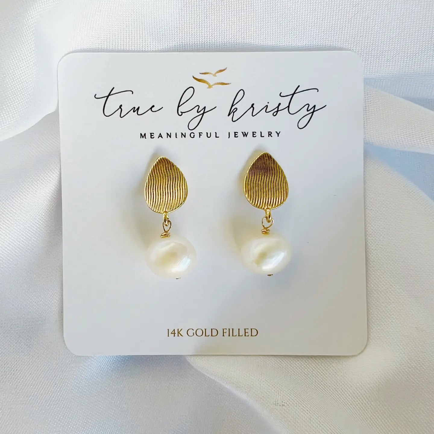 Annie Freshwater Pearl Stud Earrings | Gold Filled