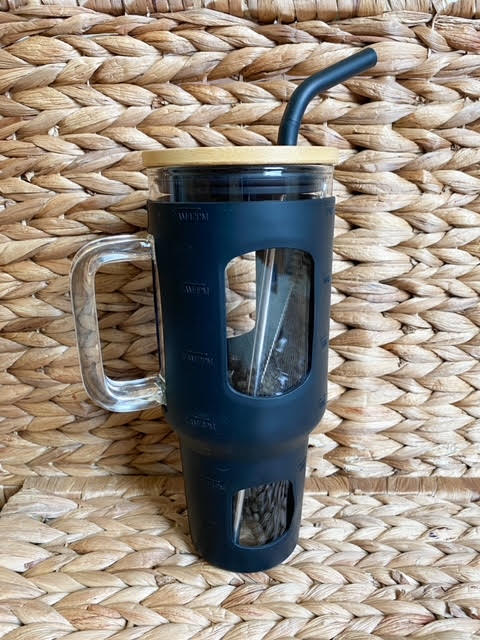 Glass Tumbler with Handle | 40 oz.|Multiple Colors