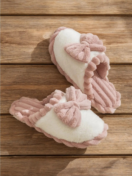 Mauvy Bow Slippers
