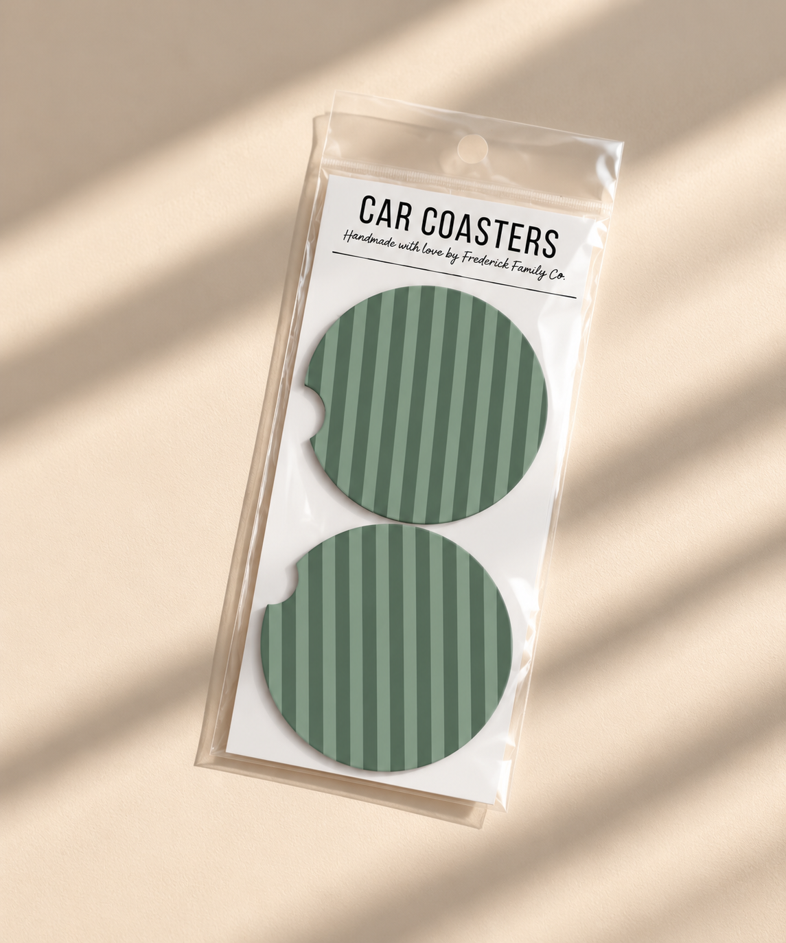 Car Coaster | Green Stripe