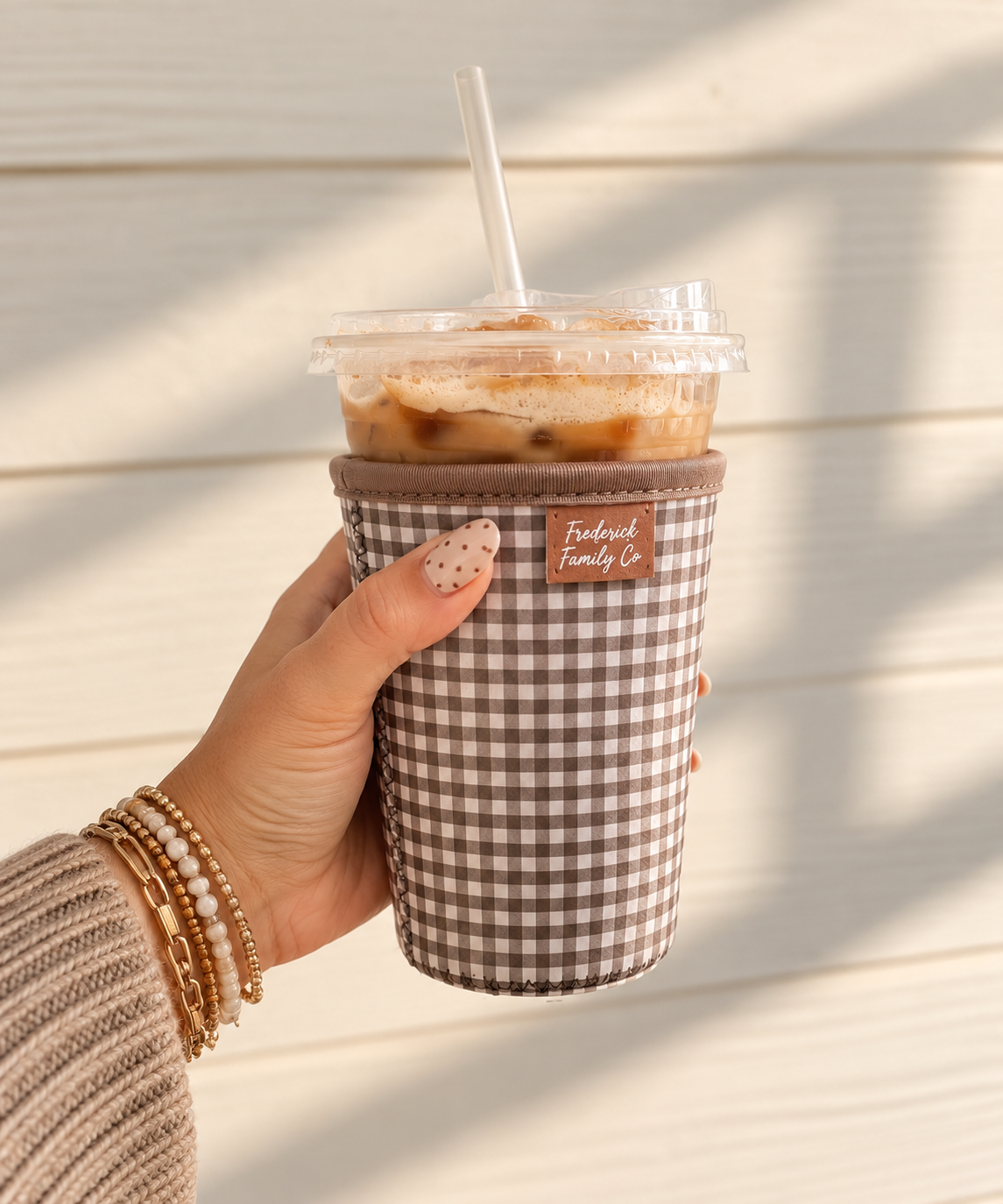 Coffee Sleeve | Mocha Gingham