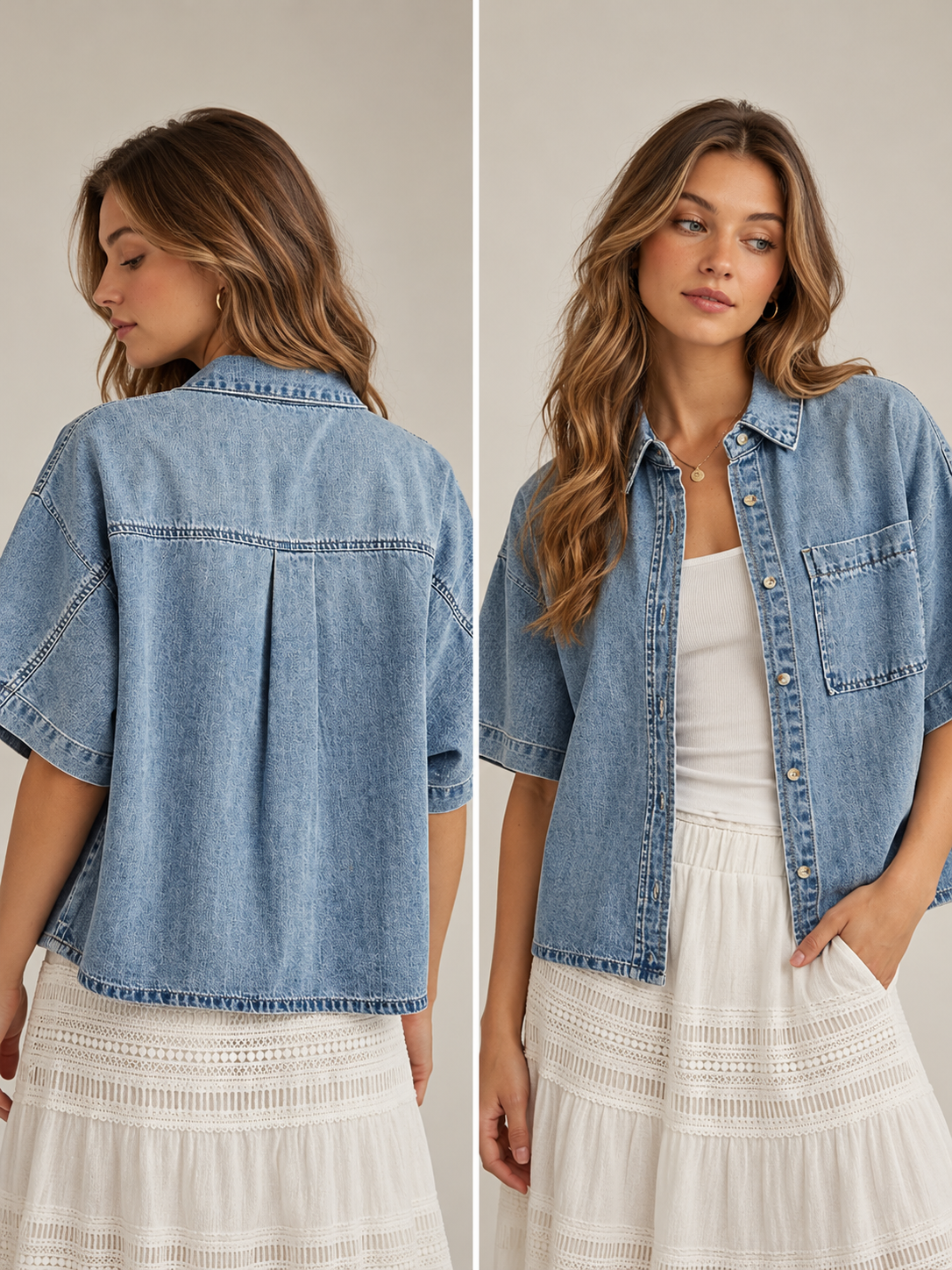 Boxy Denim Tee