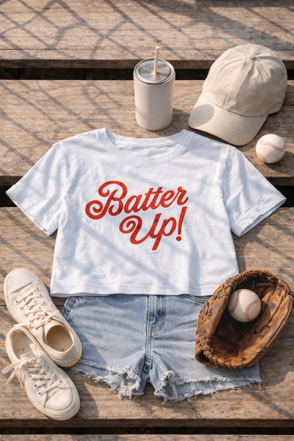 Batter Up Cropped Tee