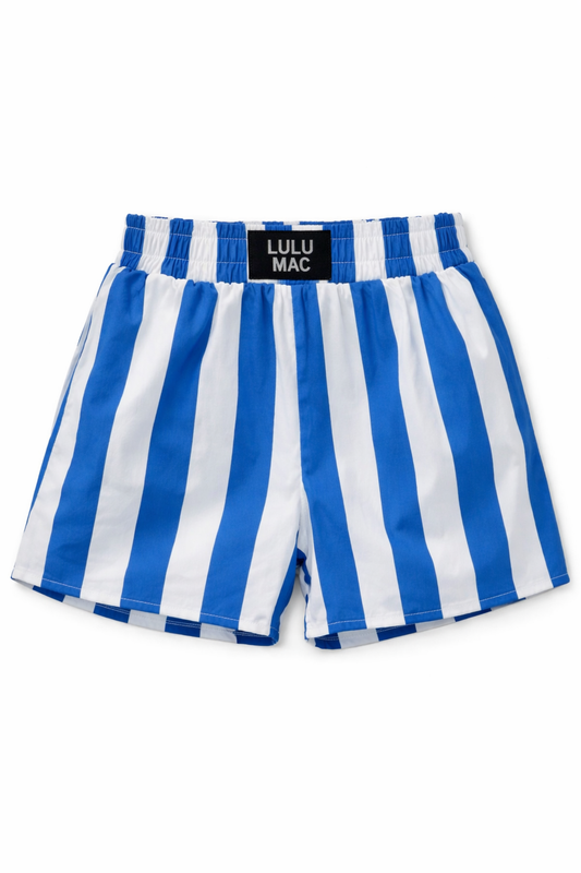 Comfort Club Boxer Style Shorts | Royal Stripes