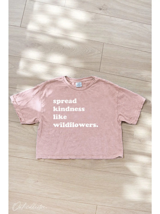 Spread Kindness Cropped Tee Blush