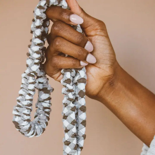 Brown Checkered Lanyard