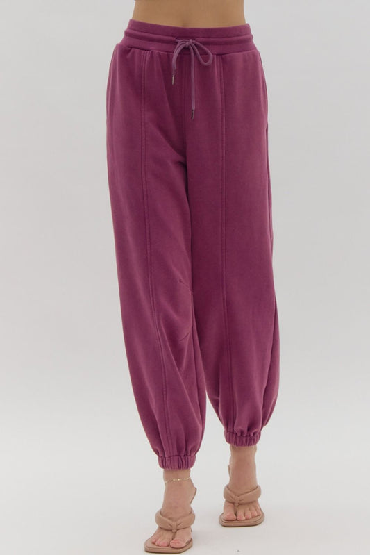 Solid High-Waisted Joggers