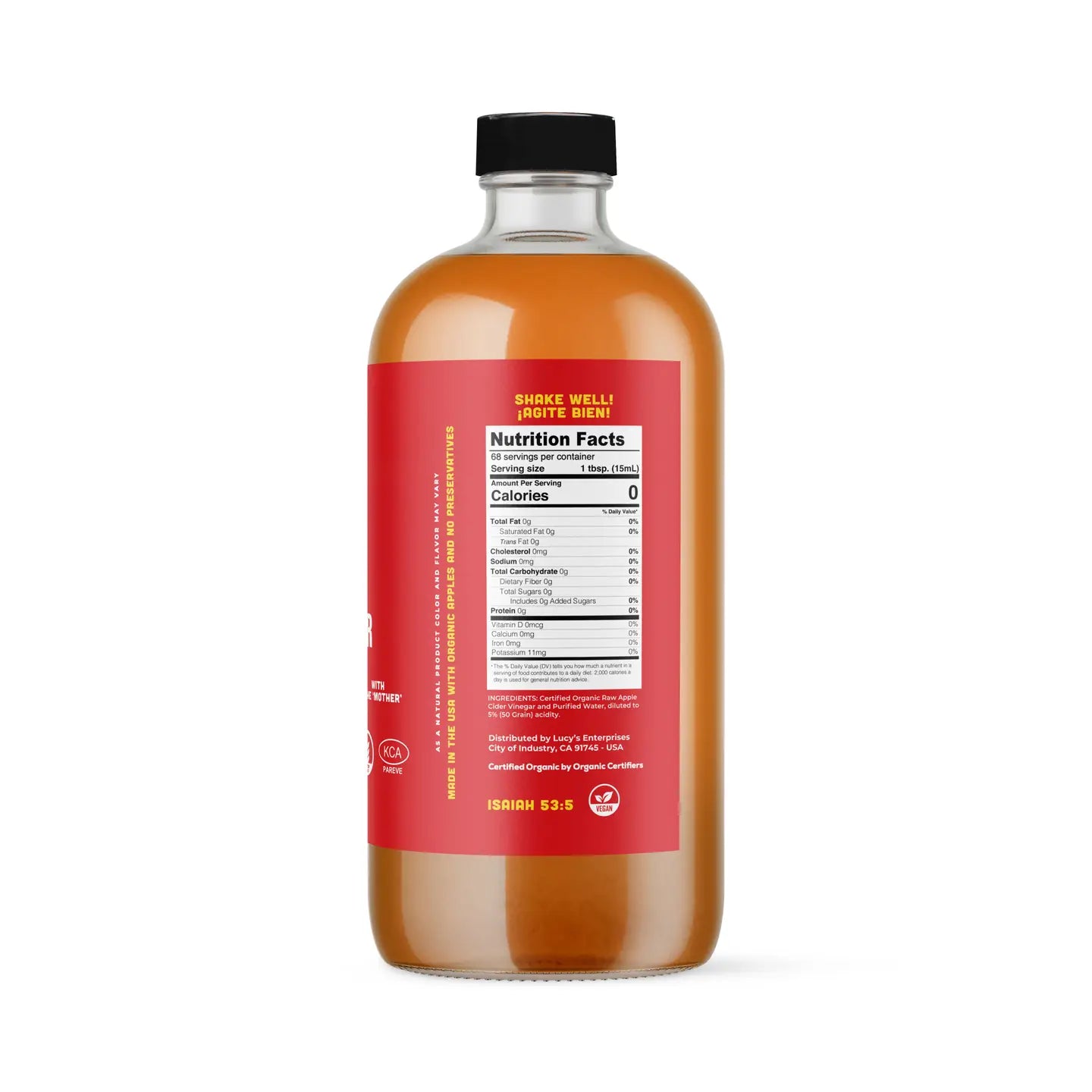 Lucy's Organic Apple Cider Vinegar 34 oz.